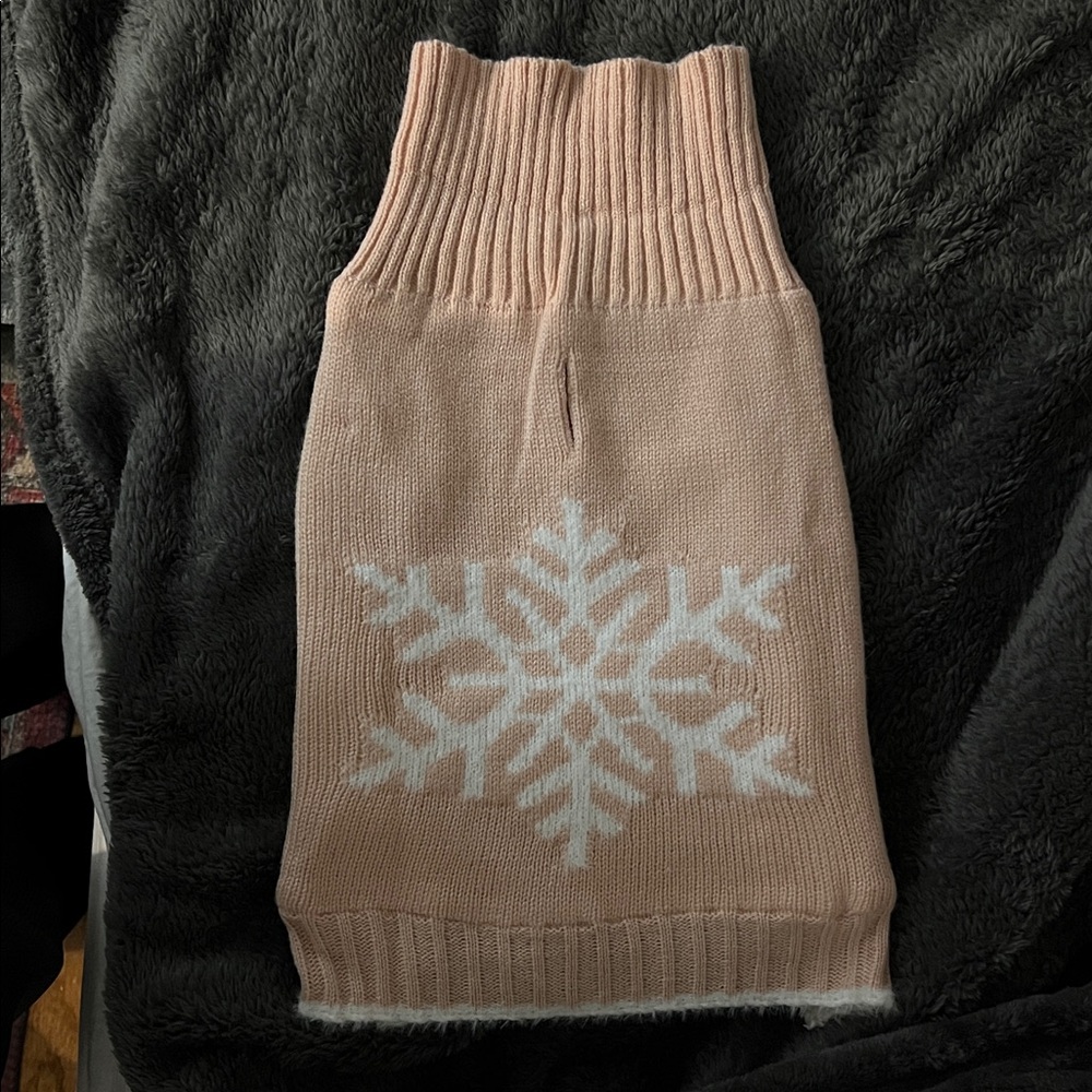 Cozy Pink Dog Sweater with Snowflake Design